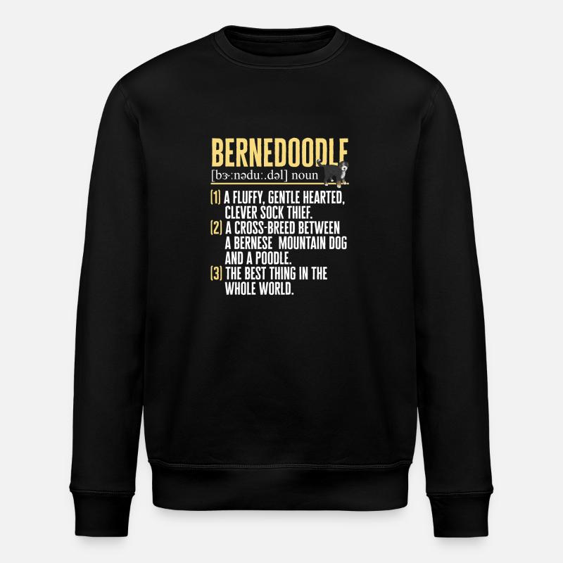 Bernedoodle Dog - Stanley/Stella ROLLER Unisex Organic Sweatshirt - black