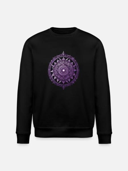 Mandala Design Aesthetic Pattern Spiritual - Stanley/Stella ROLLER Unisex Organic Sweatshirt - black