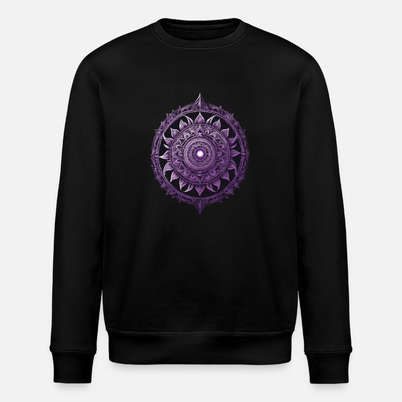 Mandala Design Aesthetic Pattern Spiritual - Stanley/Stella ROLLER Unisex Organic Sweatshirt - black