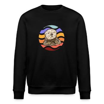 Seeotter - Stanley/Stella Unisex Bio-Sweatshirt ROLLER - Schwarz - Vorne - Nik (191cm)