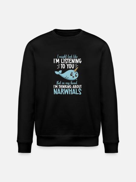 Narwal Einhornwal - Stanley/Stella Unisex Bio-Sweatshirt ROLLER - Schwarz