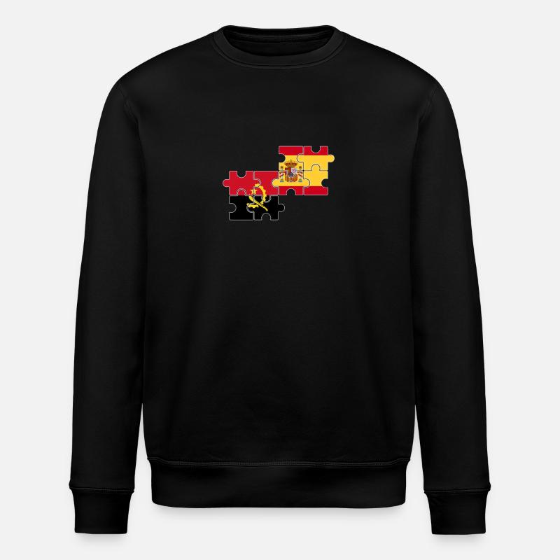 Angola Spanien Flagge Spanisch Angolaner - Stanley/Stella Unisex Bio-Sweatshirt ROLLER - Schwarz