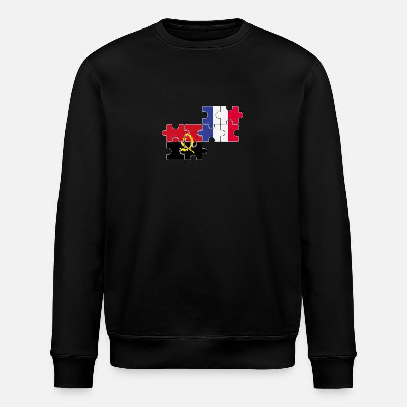 Angola Frankreich Flagge Angolaner - Stanley/Stella Unisex Bio-Sweatshirt ROLLER - Schwarz
