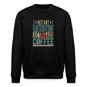 Instant-Tankwart einfach Kaffee hinzufügen - Stanley/Stella Unisex Bio-Sweatshirt ROLLER - Schwarz - Vorne - Nik (191cm)