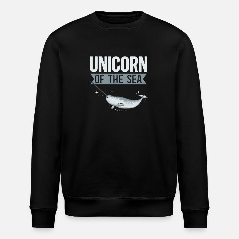 Narwal Einhornwal - Stanley/Stella Unisex Bio-Sweatshirt ROLLER - Schwarz