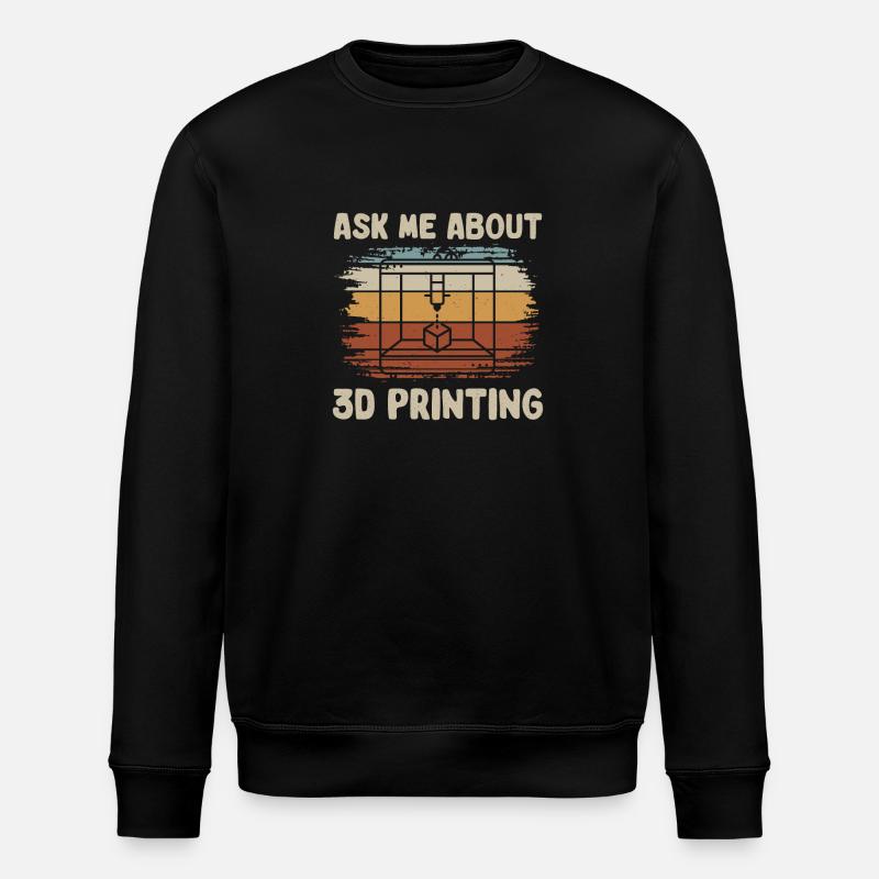 3D Drucker 3D Druck - Stanley/Stella Unisex Bio-Sweatshirt ROLLER - Schwarz