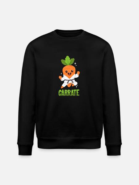 Karate Carrot - Pun - Stanley/Stella ROLLER Unisex Organic Sweatshirt - black