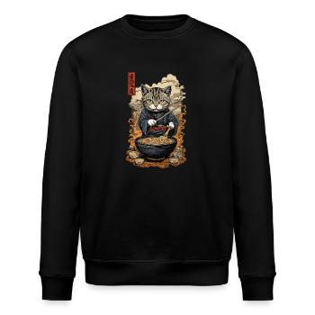 Chat Esthétique Ramen Soupe de nouilles Streetwear - Sweat bio ROLLER Stanley/Stella Unisexe - noir - Devant - Nik (191cm)