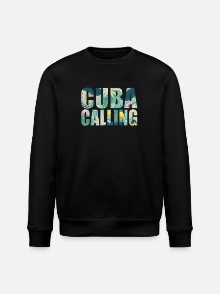 Cuba Souvenir Vacation Cuba Calling - Stanley/Stella ROLLER Unisex Organic Sweatshirt - black