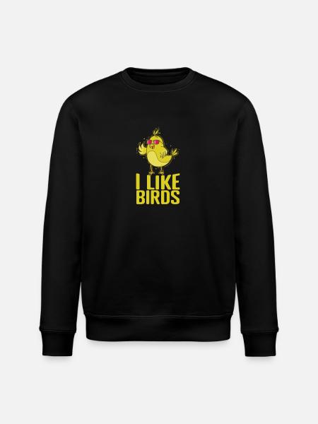 I Like Birds Canary - Stanley/Stella ROLLER Unisex Organic Sweatshirt - black