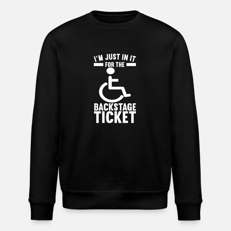 Rollstuhlfahrer Rollstuhl - Stanley/Stella Unisex Bio-Sweatshirt ROLLER - Schwarz