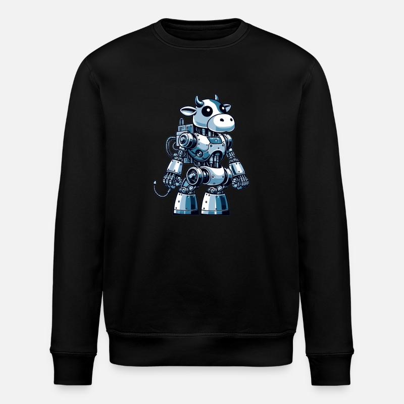 Kuh Roboter, Roboter-Kuh - Stanley/Stella Unisex Bio-Sweatshirt ROLLER - Schwarz