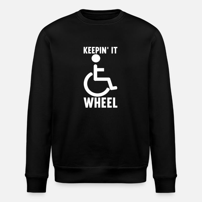 Rollstuhlfahrer Rollstuhl - Stanley/Stella Unisex Bio-Sweatshirt ROLLER - Schwarz