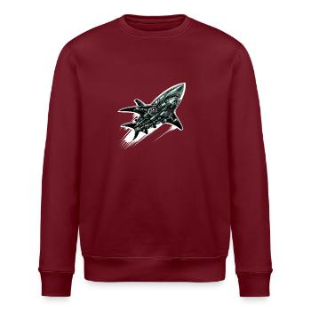 Shark Robot - Stanley/Stella ROLLER Unisex Organic Sweatshirt - burgundy - Front - Nik (191cm)