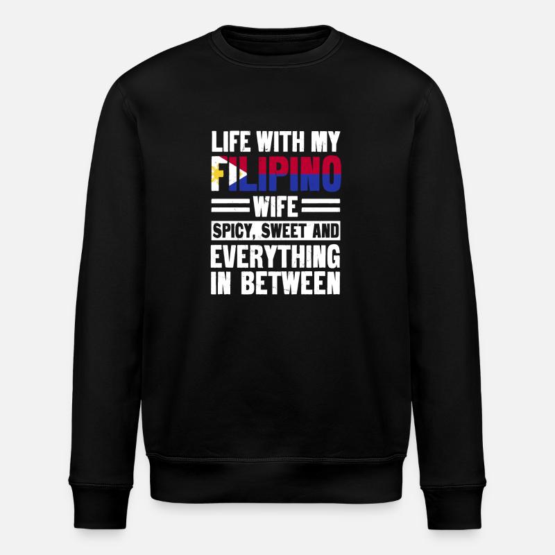 Filipino Ehefrau Humor - Stanley/Stella Unisex Bio-Sweatshirt ROLLER - Schwarz