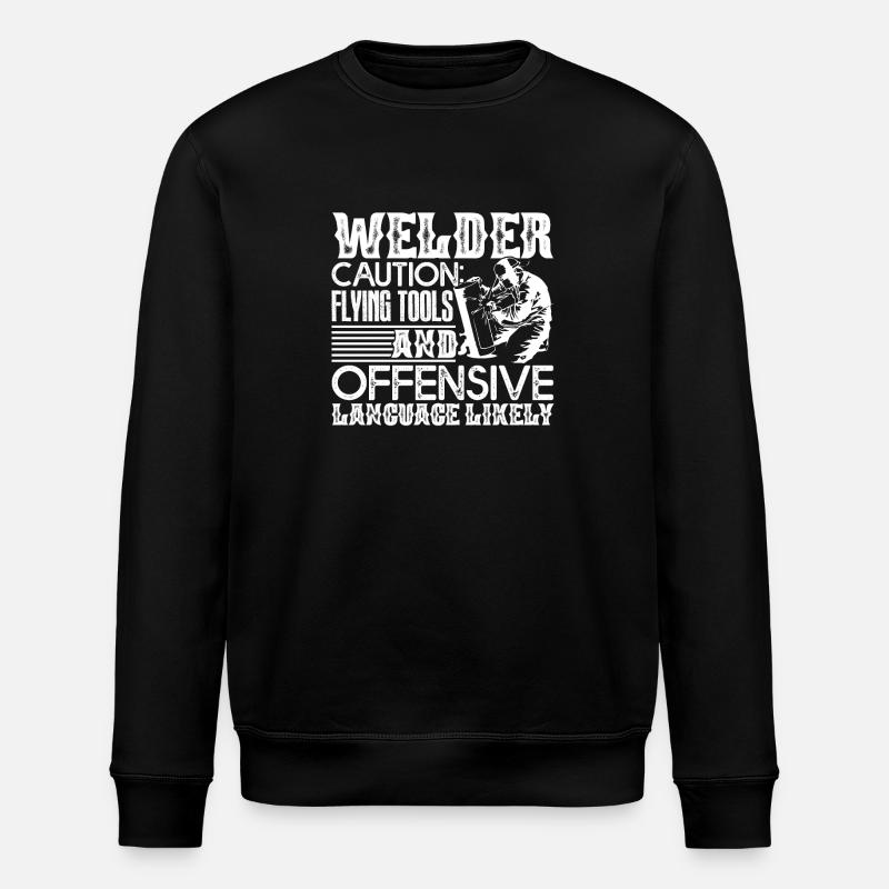 Welder Welder Caution - Stanley/Stella ROLLER Unisex Organic Sweatshirt - black