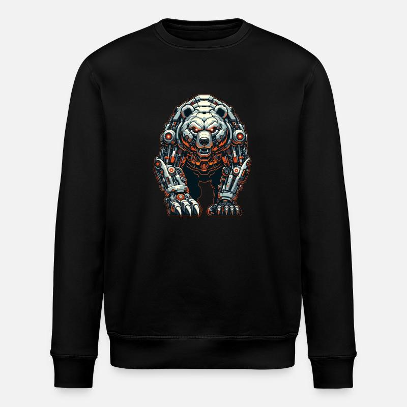 Bear Robot - Stanley/Stella ROLLER Unisex Organic Sweatshirt - black