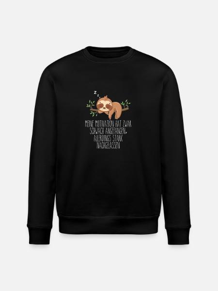 Motivation Started Weak Sloth - Stanley/Stella ROLLER Unisex Organic Sweatshirt - black