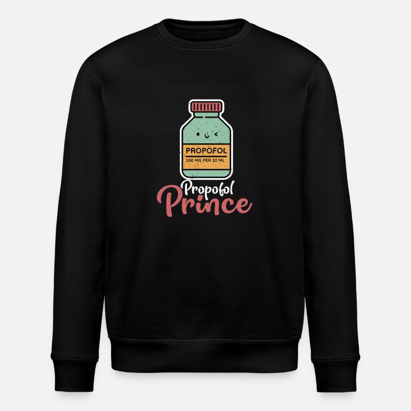 Funny Anesthesia Propofol Prince - Stanley/Stella ROLLER Unisex Organic Sweatshirt - black