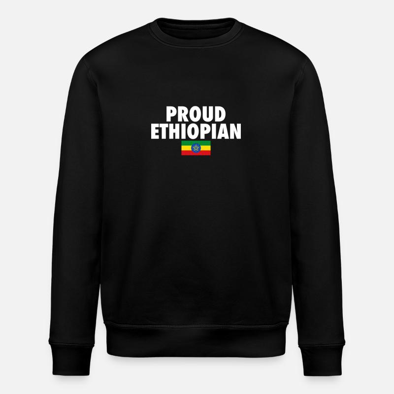 Proud Ethiopian Flag - Stanley/Stella ROLLER Unisex Organic Sweatshirt - black