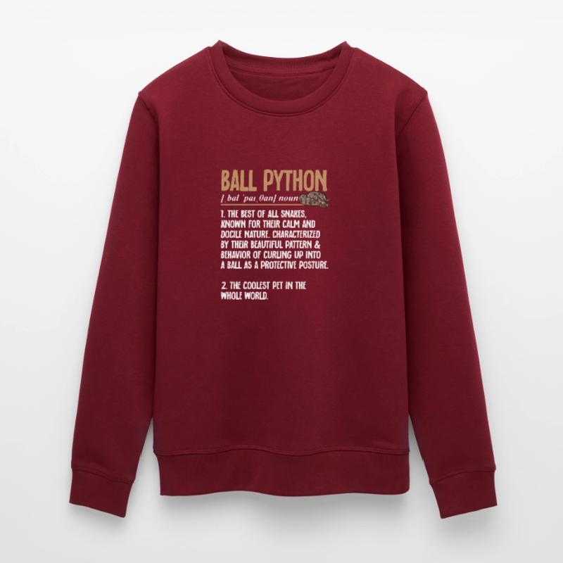 Ball Python Schlange Königspython Stanley/Stella Unisex Bio-Sweatshirt ROLLER
