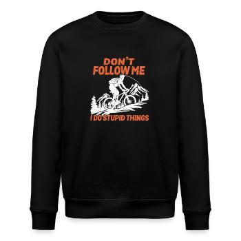 Mountainbike-Enthusiasten Neuheit Bekleidung - Stanley/Stella Unisex Bio-Sweatshirt ROLLER - Schwarz - Vorne - Nik (191cm)