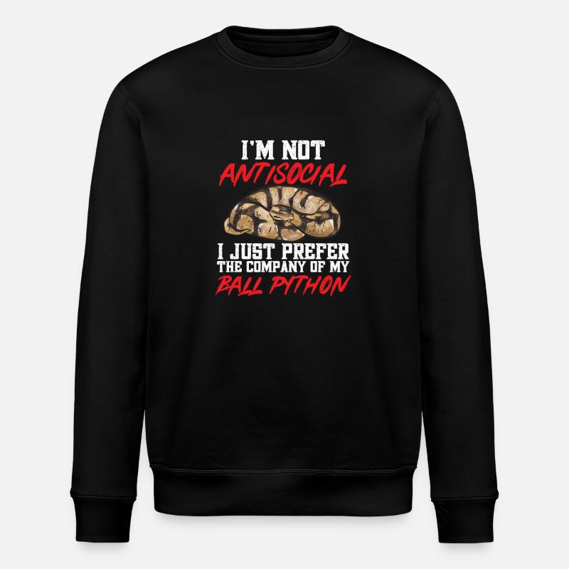 Ball Python Snake King Python - Sweat bio ROLLER Stanley/Stella Unisexe - noir