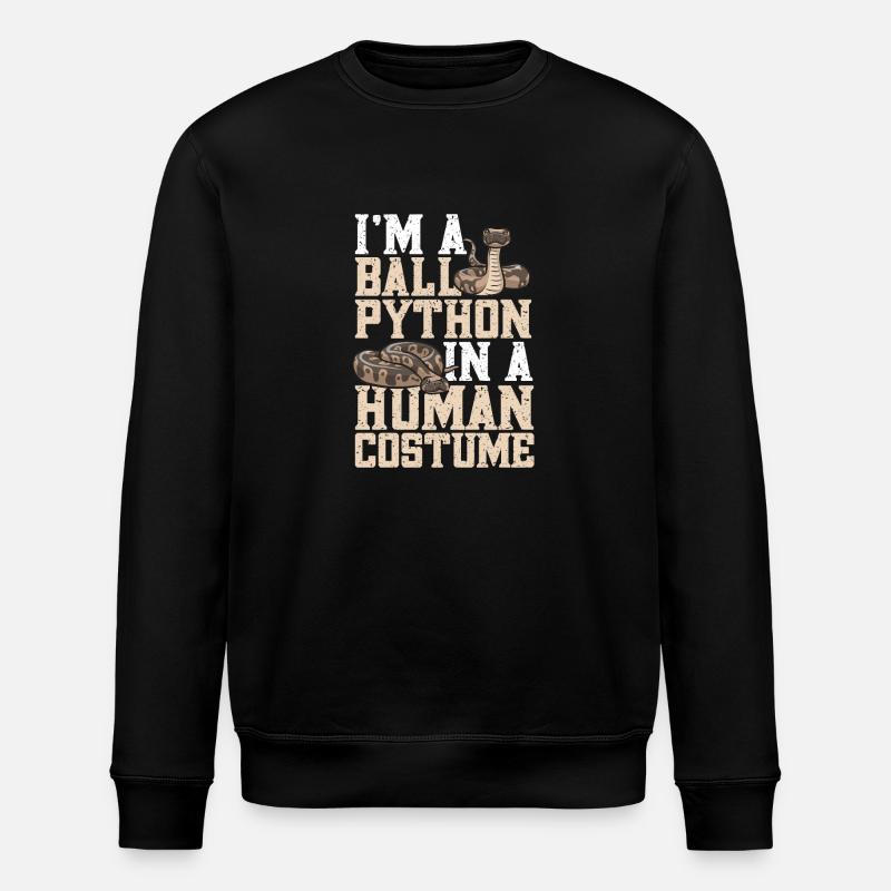 Ball Python Schlange Königspython - Stanley/Stella Unisex Bio-Sweatshirt ROLLER - Schwarz