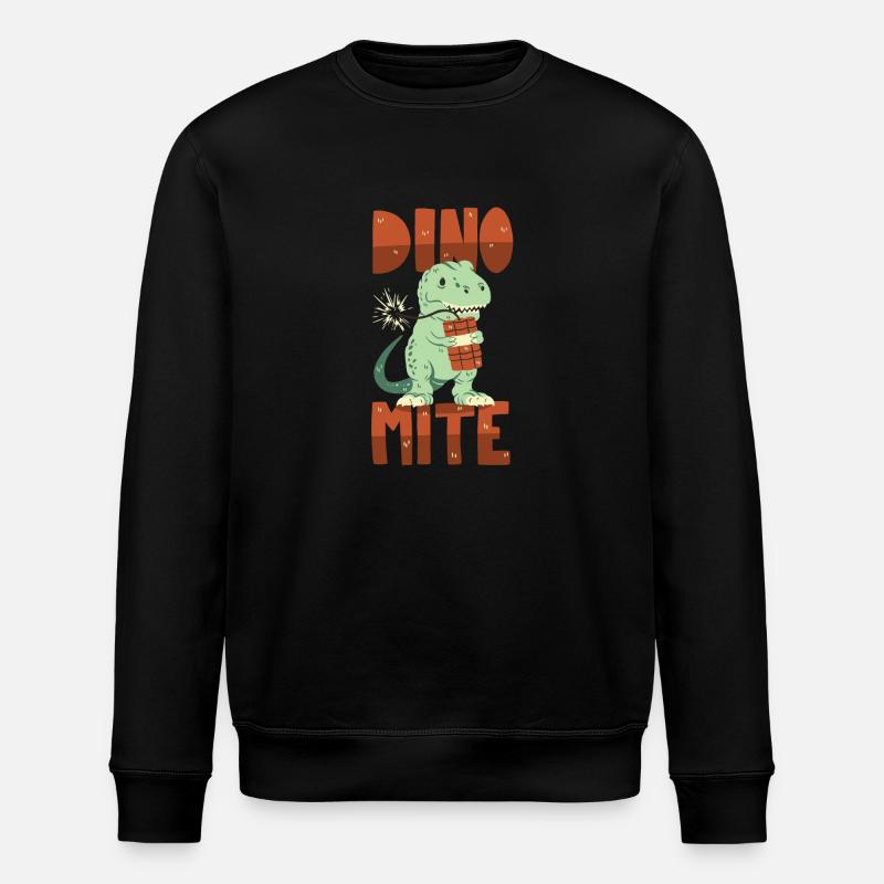 Dino mit Dynamit - Stanley/Stella Unisex Bio-Sweatshirt ROLLER - Schwarz