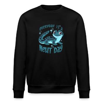 Dicton de Newt : « Chaque jour est un jour de triton » - Sweat bio ROLLER Stanley/Stella Unisexe - noir - Devant - Nik (191cm)