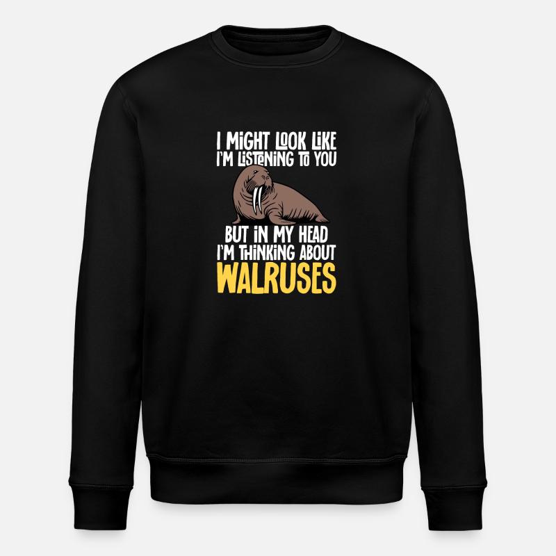 Walrus - Stanley/Stella ROLLER Unisex Organic Sweatshirt - black