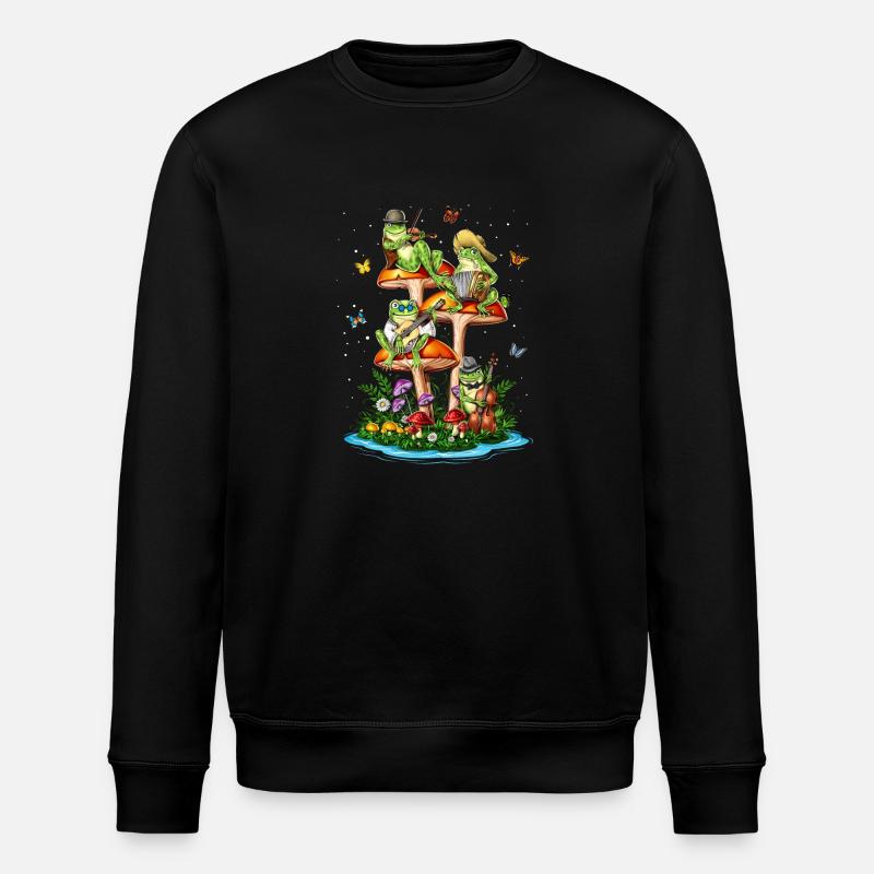 Grenouilles champignons - Sweat bio ROLLER Stanley/Stella Unisexe - noir