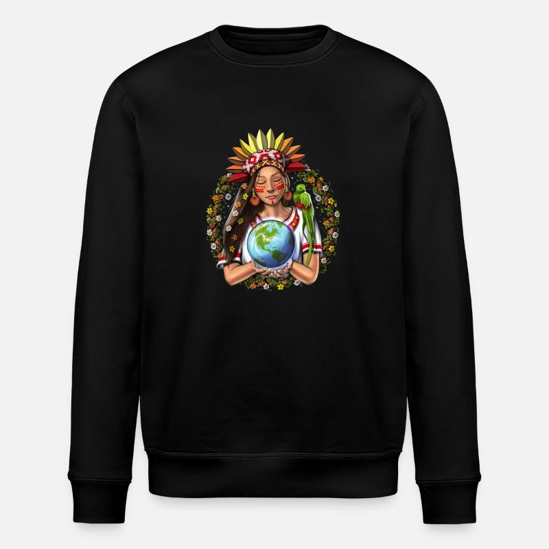 Aztec Warrior Goddess - Stanley/Stella ROLLER Unisex Organic Sweatshirt - black
