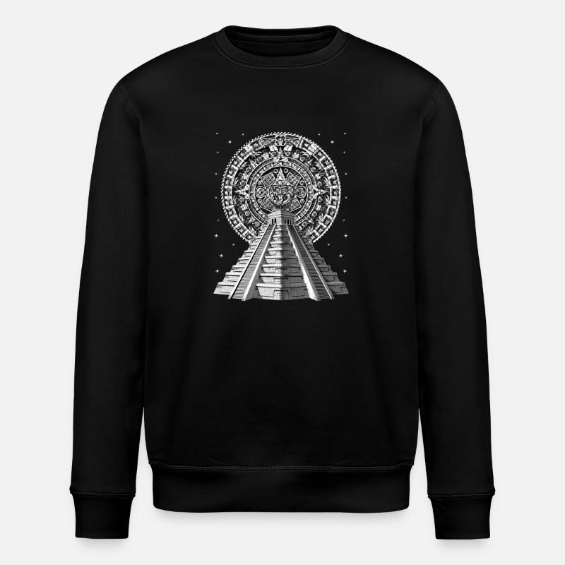 Aztec Pyramid Calendar - Stanley/Stella ROLLER Unisex Organic Sweatshirt - black