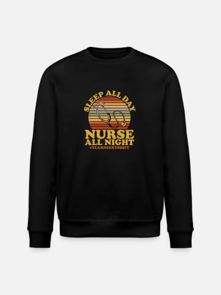 Night Shift Nurse - Stanley/Stella ROLLER Unisex Organic Sweatshirt - black