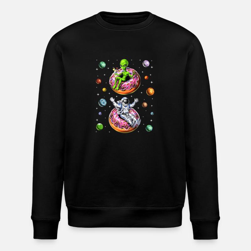 Astronaute Alien Riding Donut - Sweat bio ROLLER Stanley/Stella Unisexe - noir