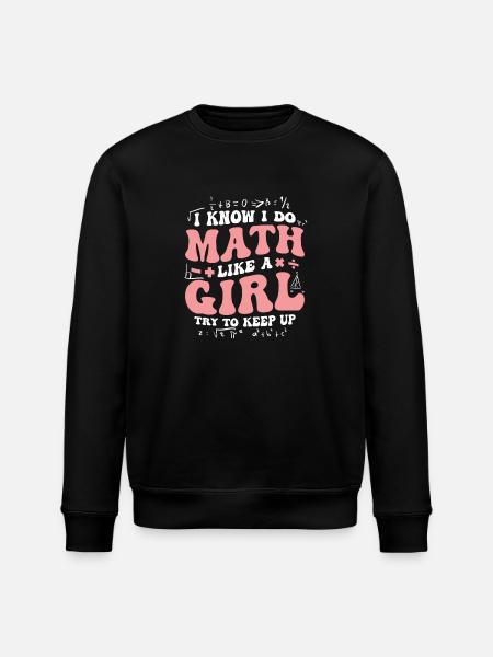 Math Genius Girl Power Statement - Stanley/Stella ROLLER Unisex Organic Sweatshirt - black