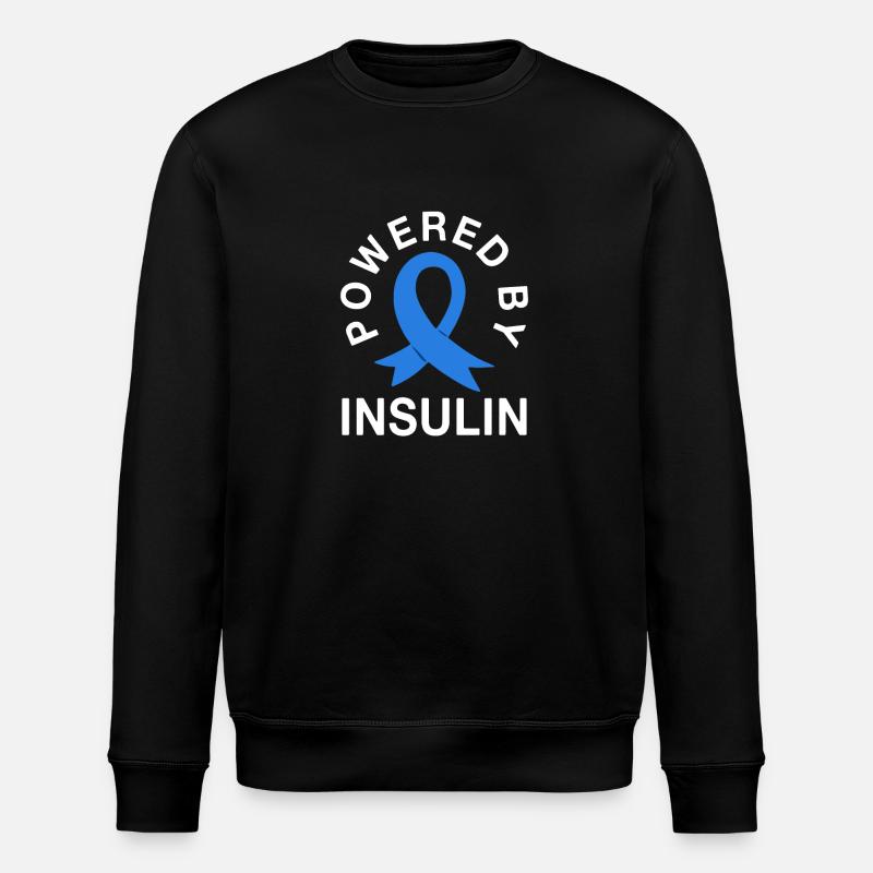 Powered By Insulin - Stanley/Stella ROLLER Unisex Organic Sweatshirt - black