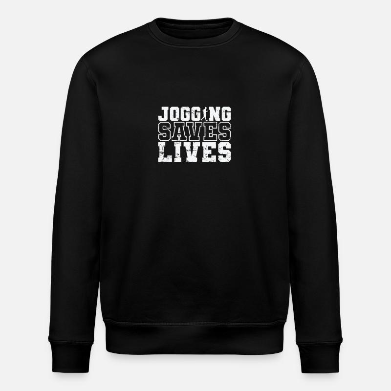 Jogging saves Lives - Stanley/Stella ROLLER Unisex Organic Sweatshirt - black