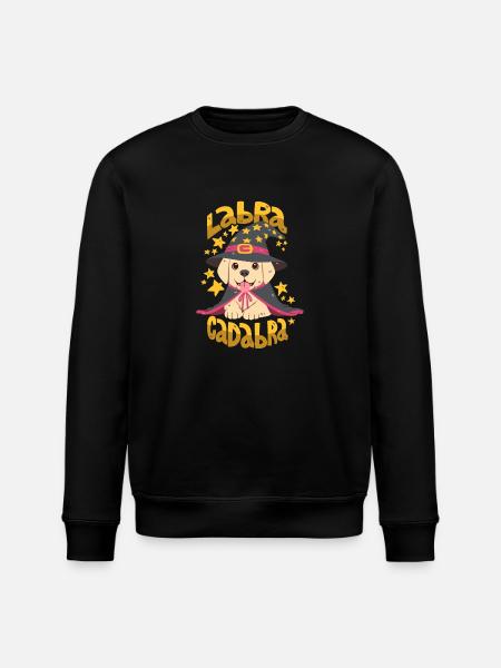 Labrador Wizard / Abracadabra - Stanley/Stella ROLLER Unisex Organic Sweatshirt - black
