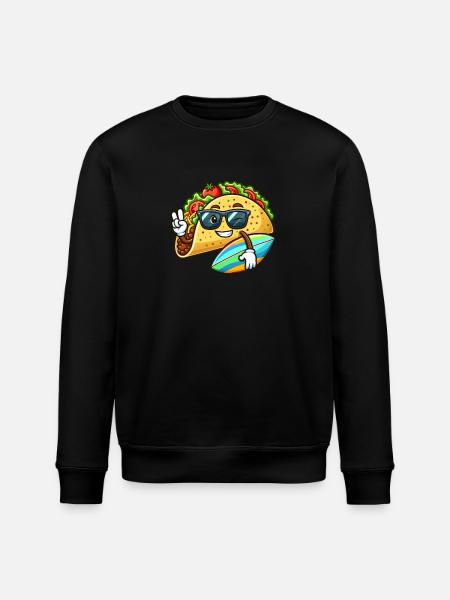 Surfender Taco Mit Sonnenbrille - Stanley/Stella Unisex Bio-Sweatshirt ROLLER - Schwarz