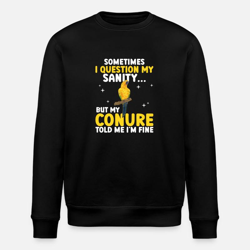 Parakeet Parrot Parakeet Bird - Stanley/Stella ROLLER Unisex Organic Sweatshirt - black