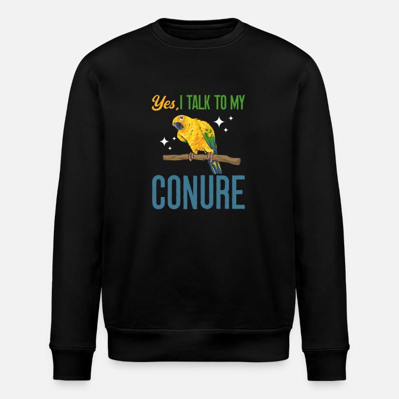 Parakeet Parrot Parakeet Bird - Stanley/Stella ROLLER Unisex Organic Sweatshirt - black