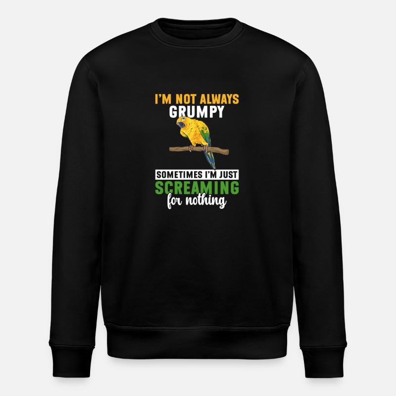 Parakeet Parrot Parakeet Bird - Stanley/Stella ROLLER Unisex Organic Sweatshirt - black