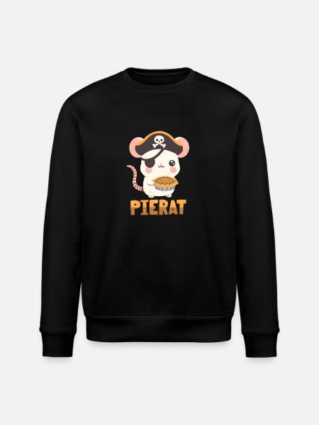 Pirate Rat with Cake - Stanley/Stella ROLLER Unisex Organic Sweatshirt - black