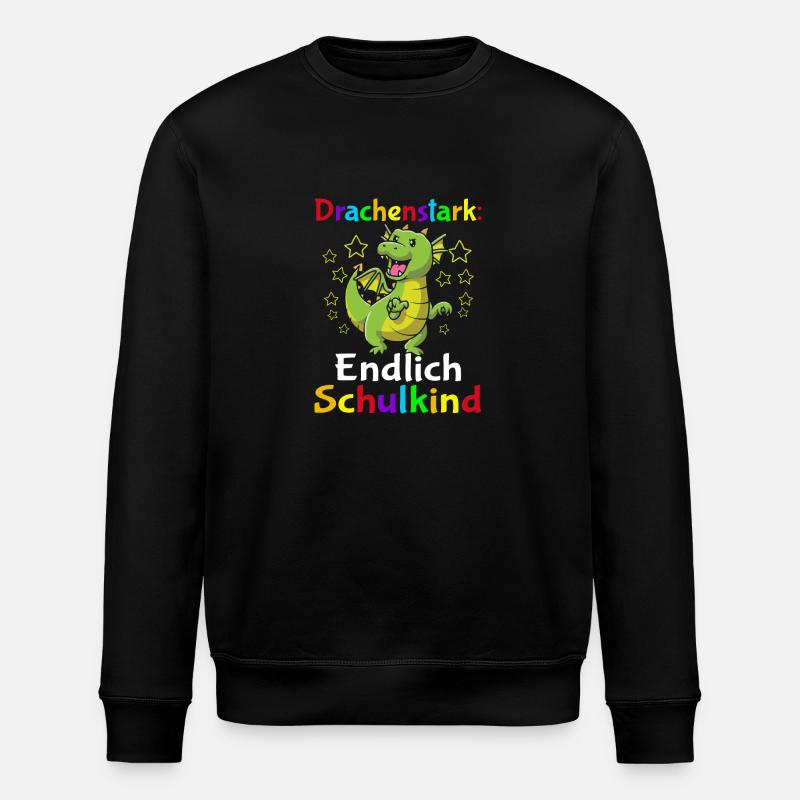 Drachenstark Endlich Schulkind - Stanley/Stella Unisex Bio-Sweatshirt ROLLER - Schwarz