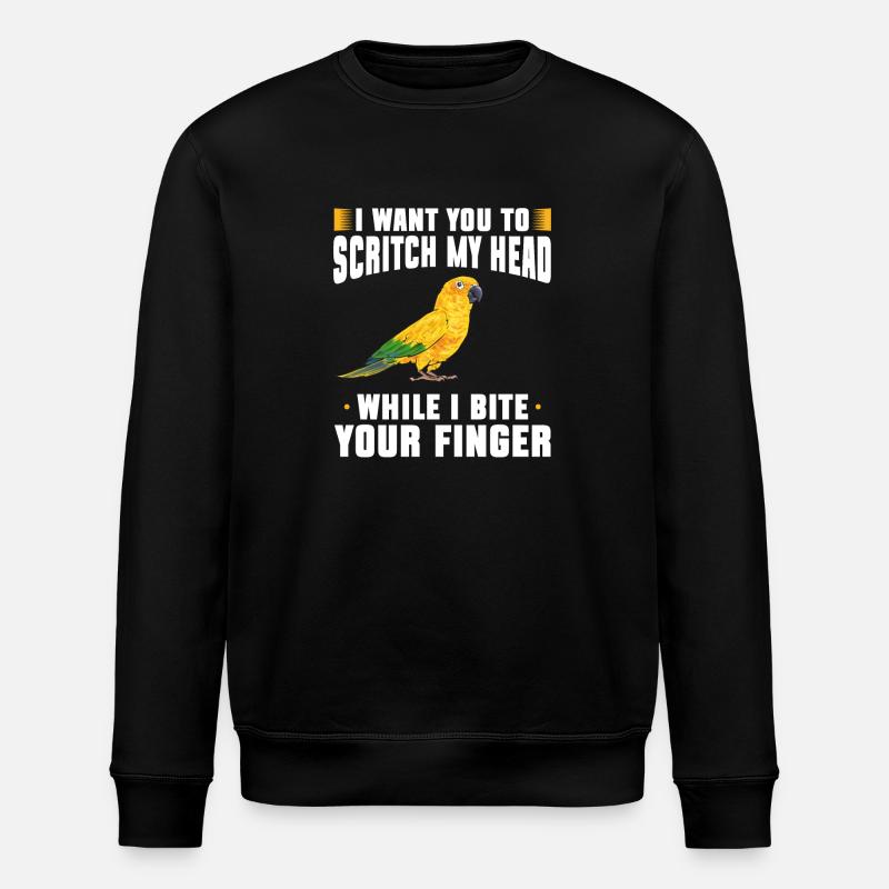 Parakeet Parrot Parakeet Bird - Stanley/Stella ROLLER Unisex Organic Sweatshirt - black