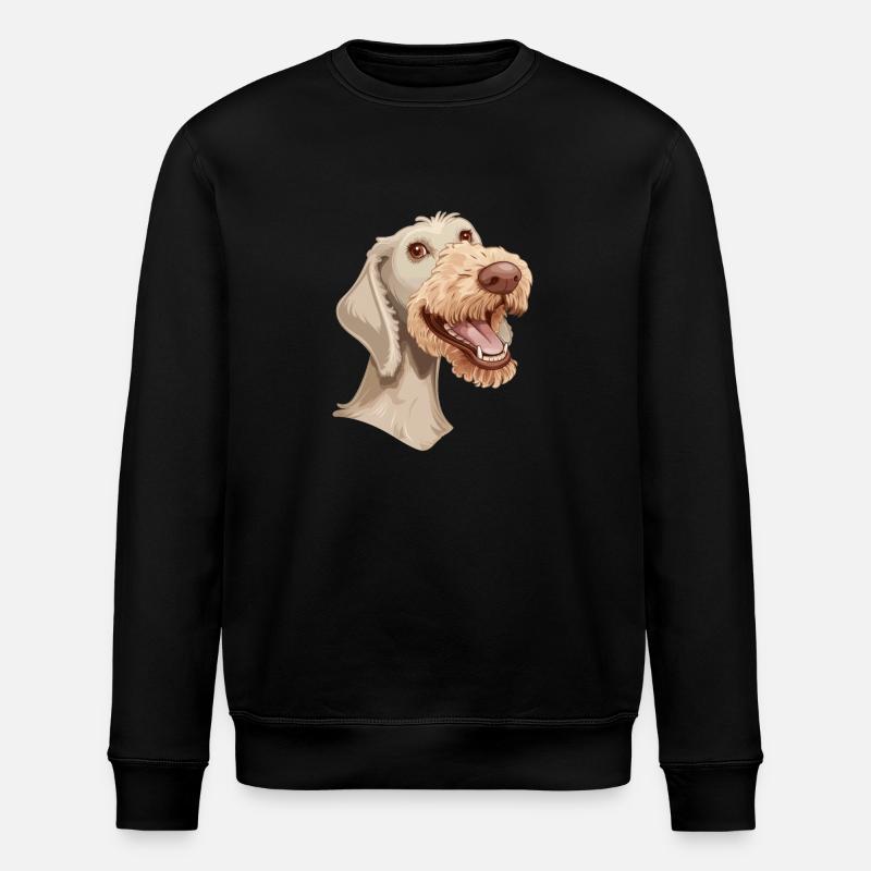 Bedlington Terrier | Cartoon Artwork - Stanley/Stella ROLLER Unisex Organic Sweatshirt - black