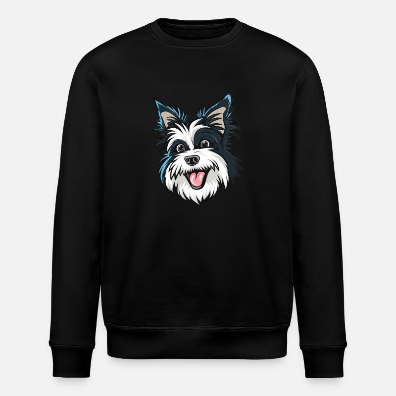 Biewer Terrier | Cartoon Artwork - Stanley/Stella Unisex Bio-Sweatshirt ROLLER - Schwarz