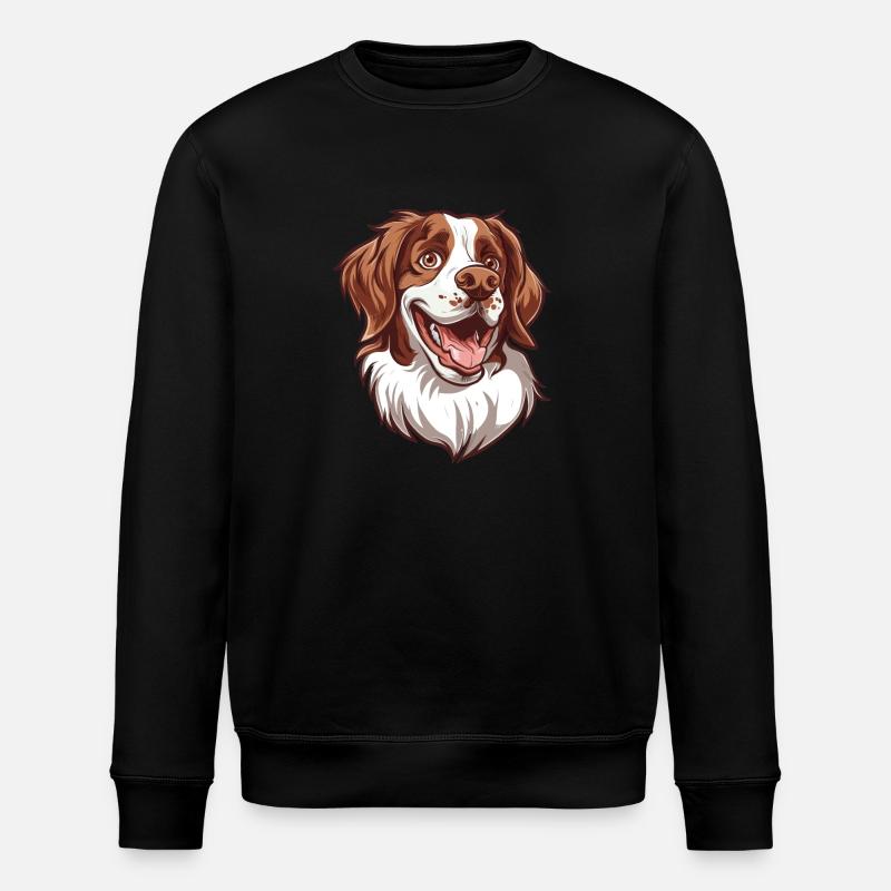 Epagneul Breton Brittany Spaniel | Cartoon - Stanley/Stella ROLLER Unisex Organic Sweatshirt - black